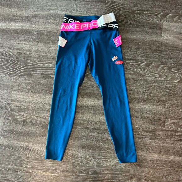 EUC Nike One Luxe Icon Clash Valerian Blue 7/8 Dri-FIT Training Leggings Small - Picture 4 of 16